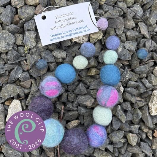 Felt Necklace with Adjustable Cord (25th Anniversary)