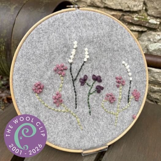Hand Embroidered Picture, in Wooden Hoop (25th Anniversary)