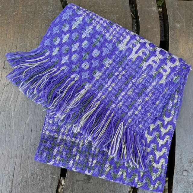 Handwoven Mosaic Scarf - Purples