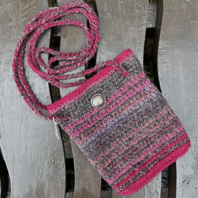 Small Crocheted Bag - Magenta