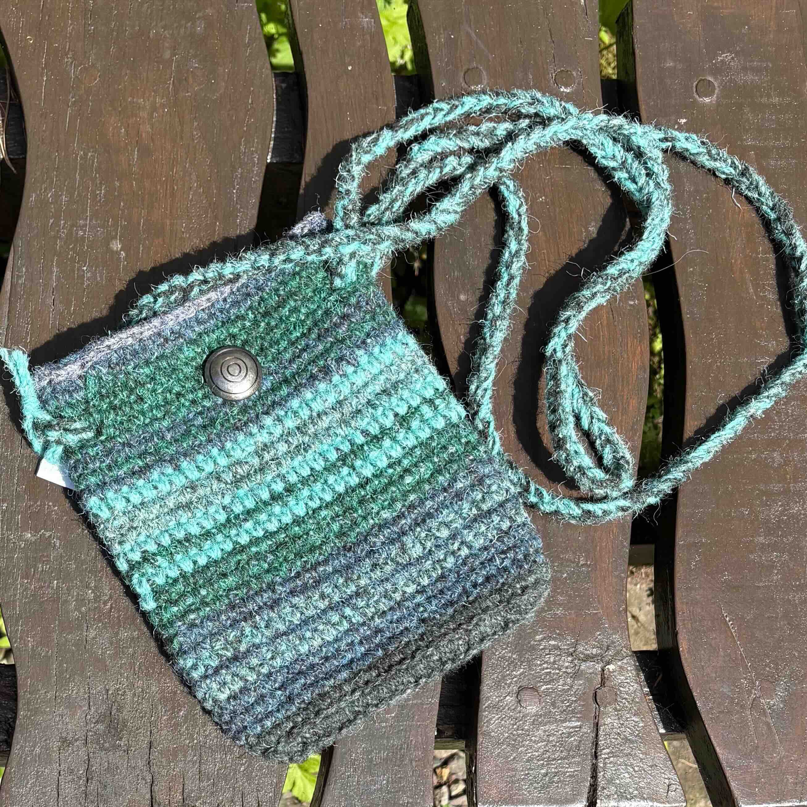 Small Crocheted Bag - Turquoise