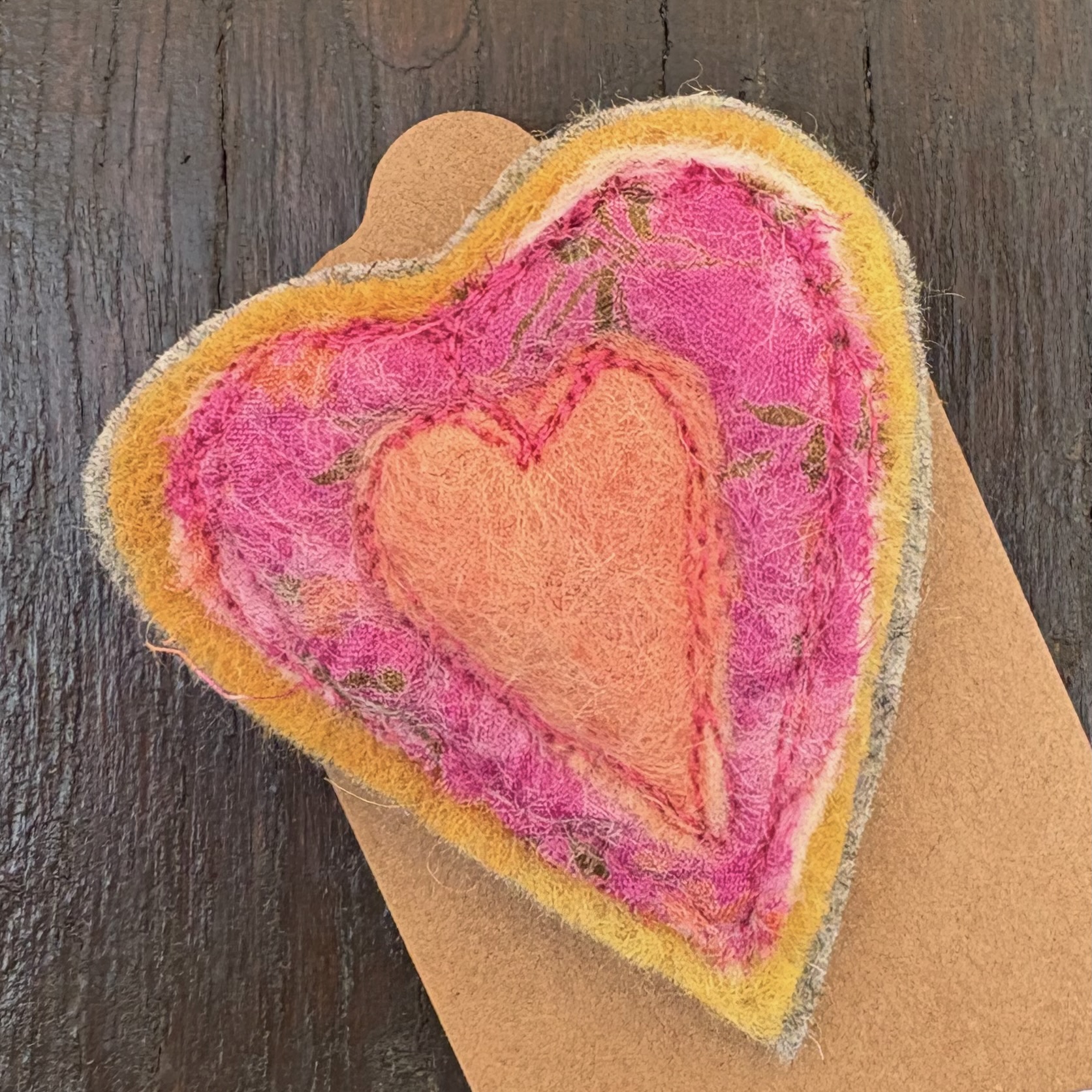 Nuno Felt Heart Brooch