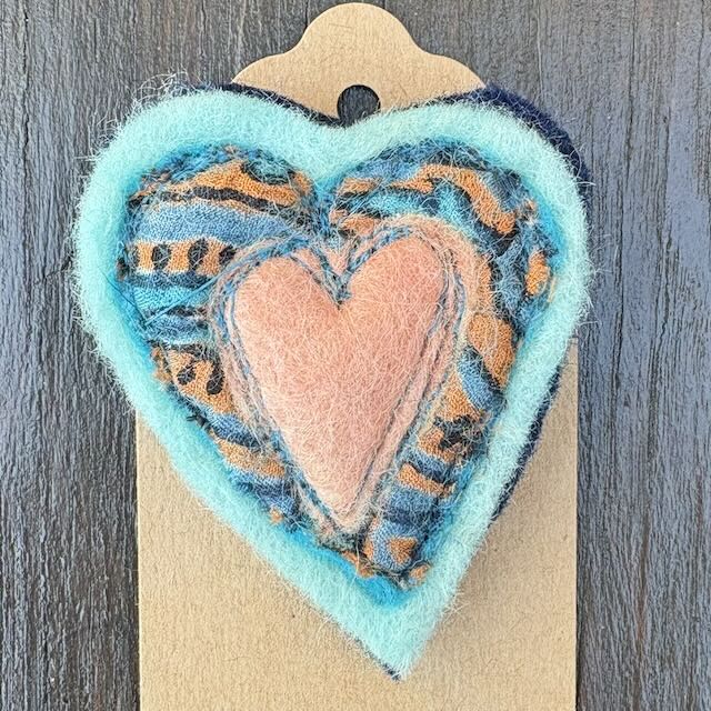 Nuno Felt Heart Brooch