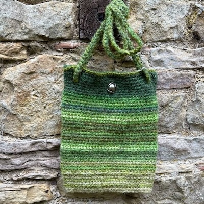 Crocheted Shoulder Bag - Shades of Green