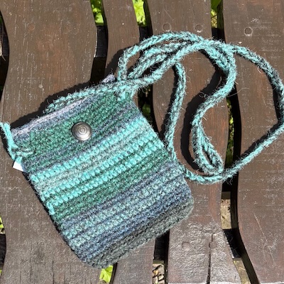 Small Crocheted Bag - Turquoise