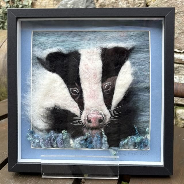 Handfelted Picture - 'Badger'