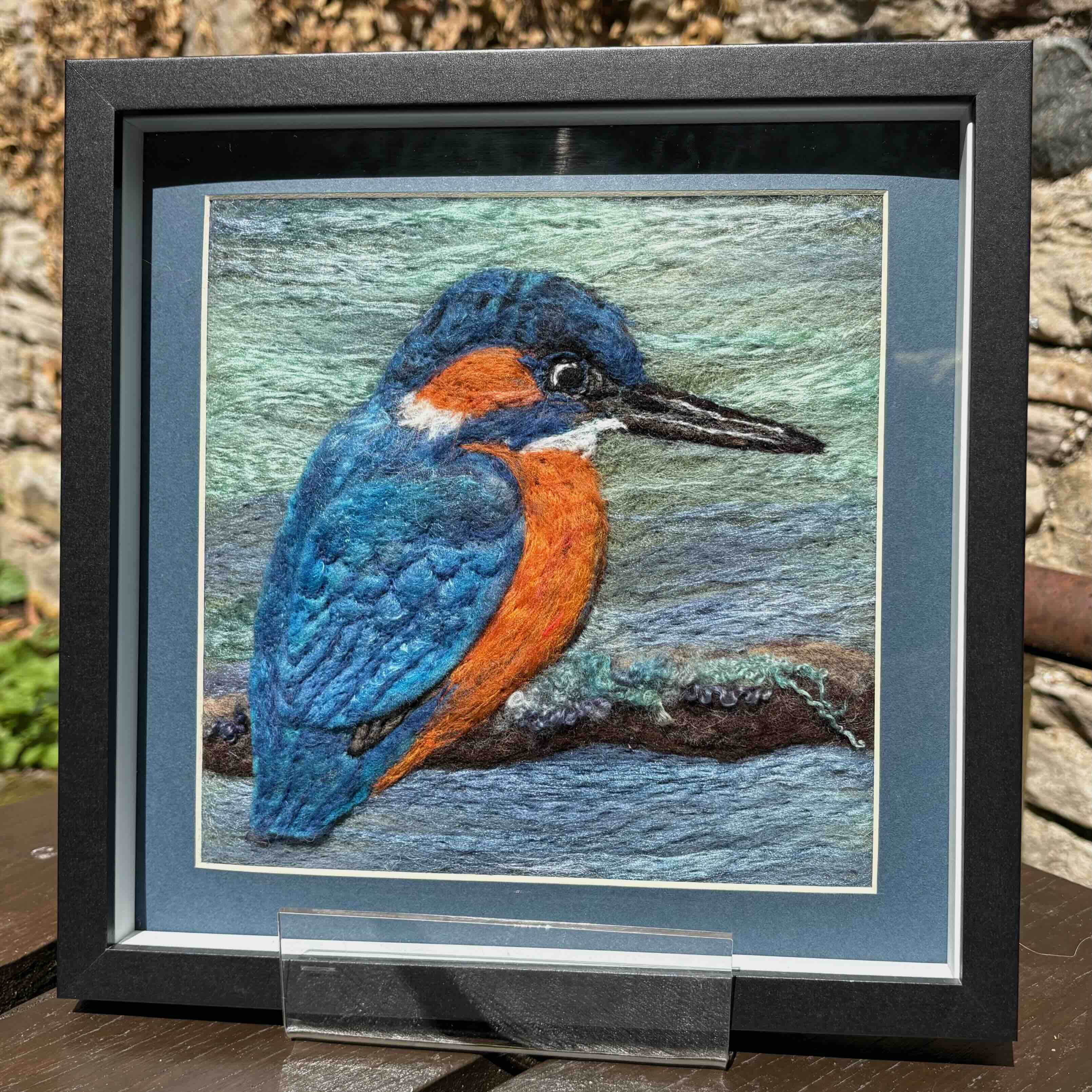 Handfelted Picture - Kingfisher