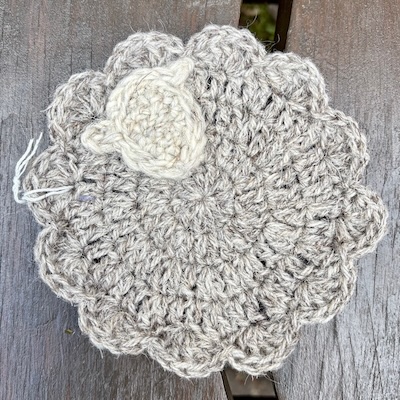 Hand Crocheted sheep Coaster