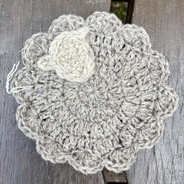 Hand Crocheted sheep Coaster