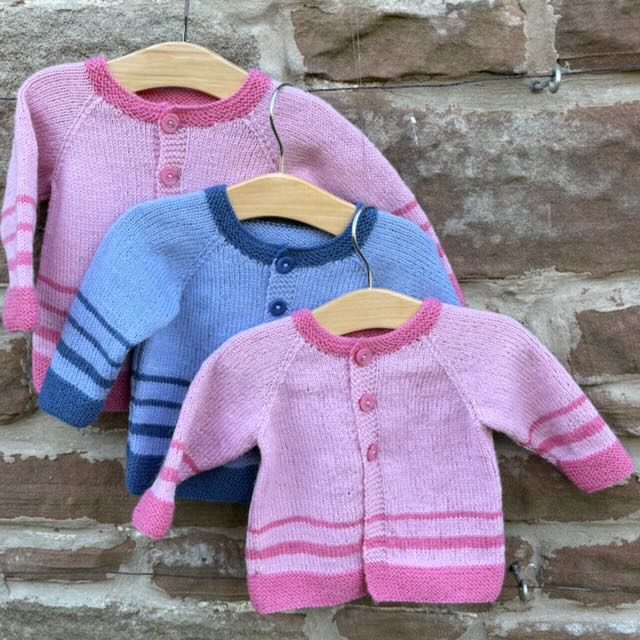 Striped Flakebridge Baby Cardi Knitting Kit