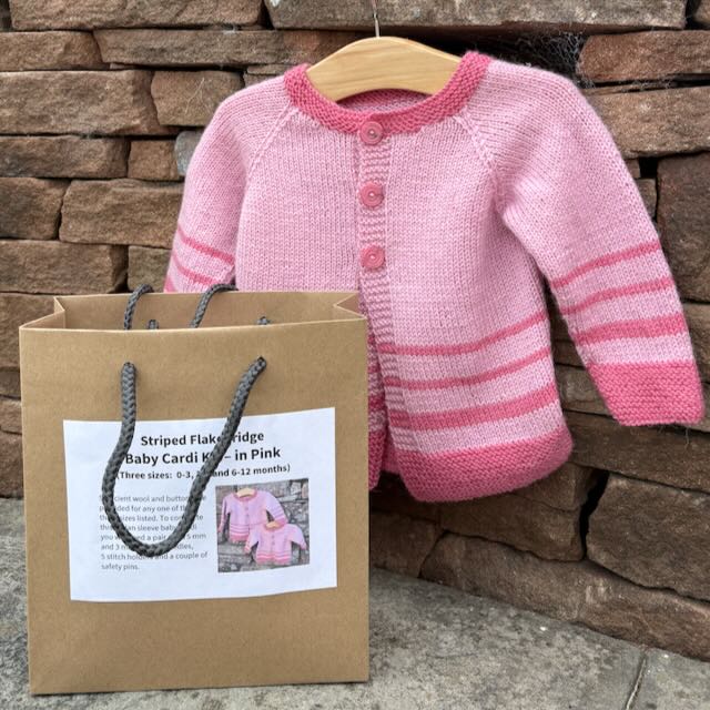 Striped Flakebridge Baby Cardi Knitting Kit