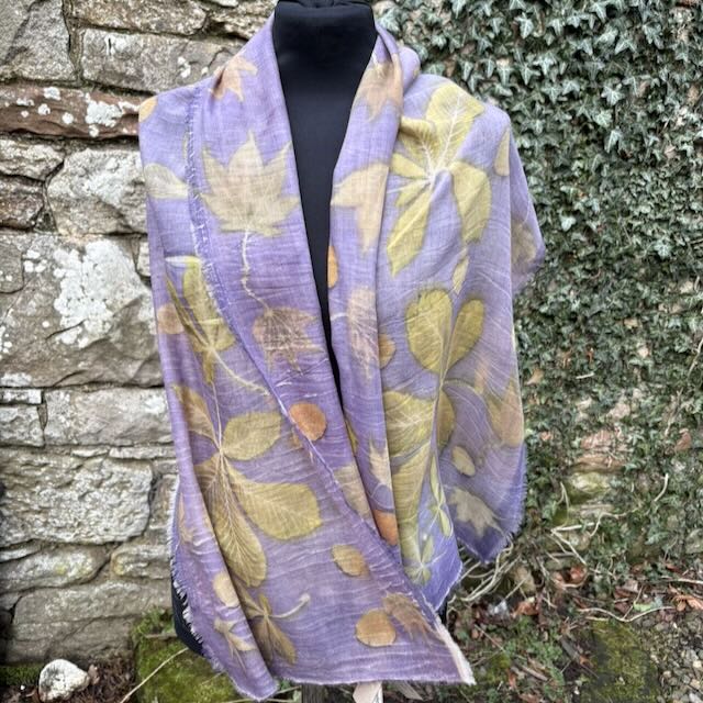 Eco Printed Wool Gauze Scarf