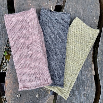 Handframed Knitwear Wristwarmers - Naturals