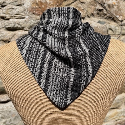 Handcrafted Knitwear Triangular Scarf, in Charcoal