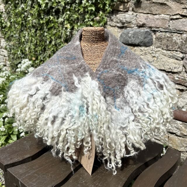 Handfelted Collar, with Teeswater Locks